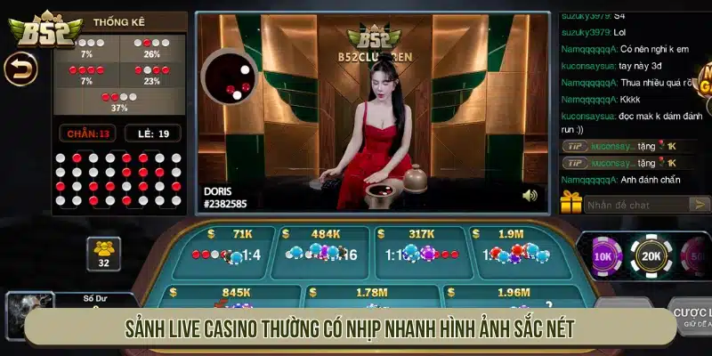 B52 | B52Club Game Bài Bom Tấn - Link Tải B52 Club Sảnh live casino thường có nhịp nhanh và hình ảnh sắc nét